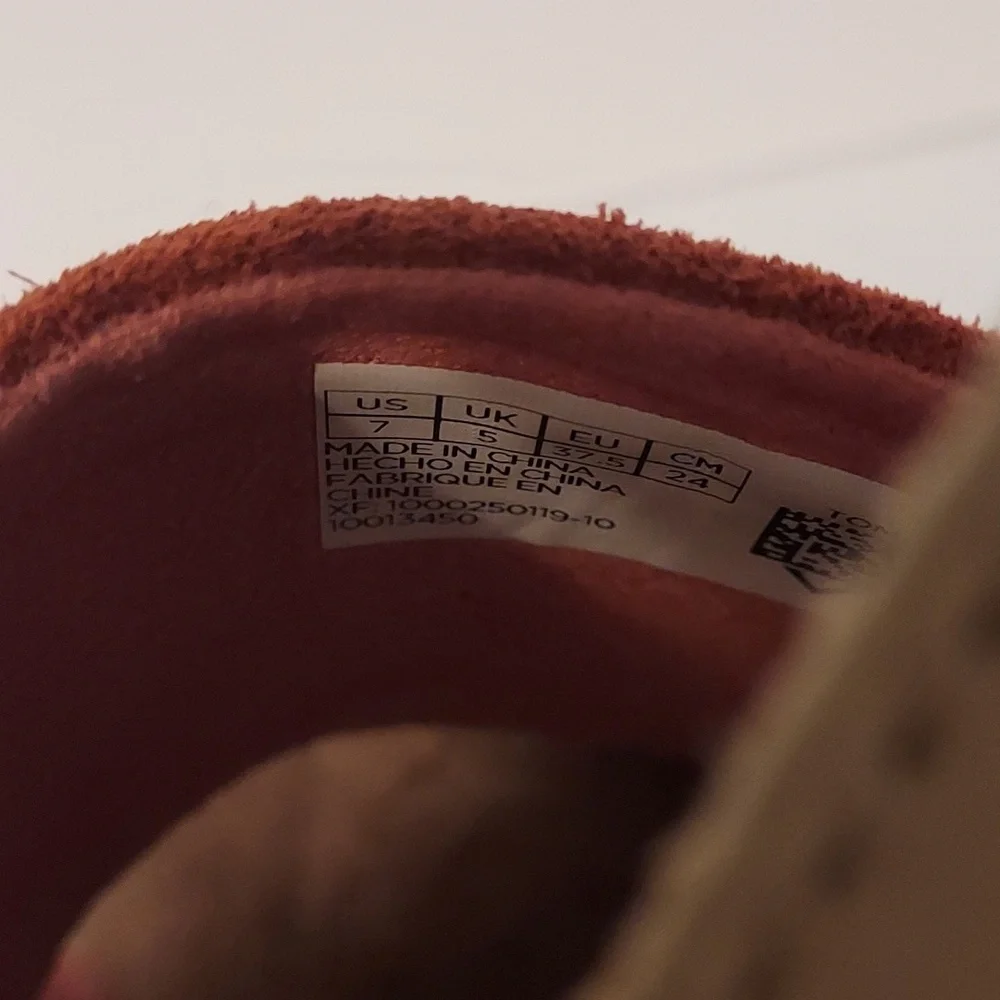 Toms Wedge Sandal Espadrille Monica Orange Suede Size 7